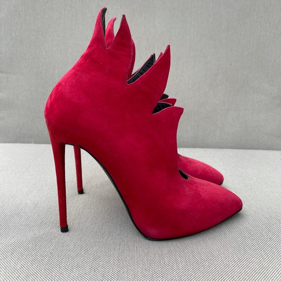Giuseppe Zanotti Flame Red Suede Olinda Authentic - Picture 3 of 9